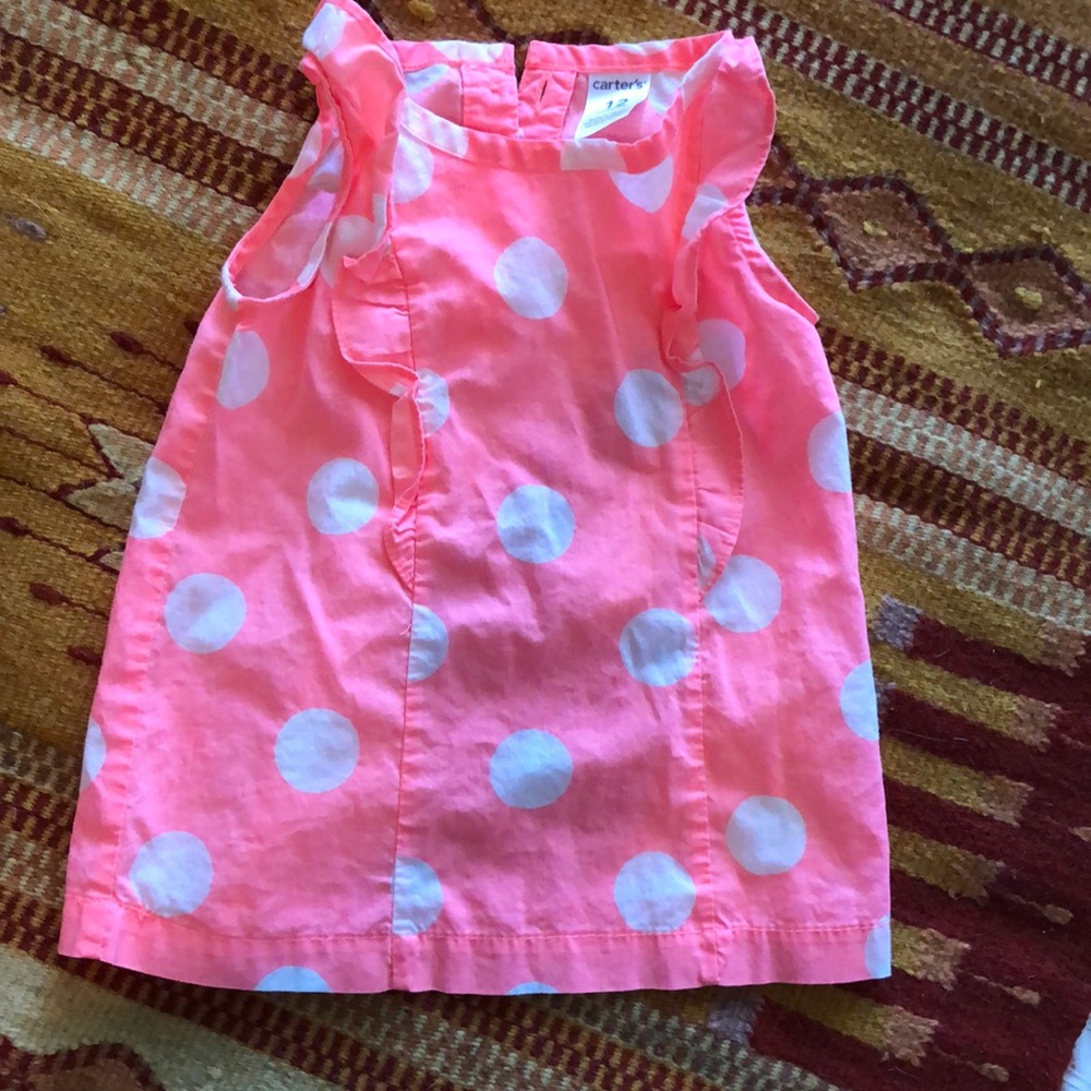 Cute orangey pink polka dot tank
